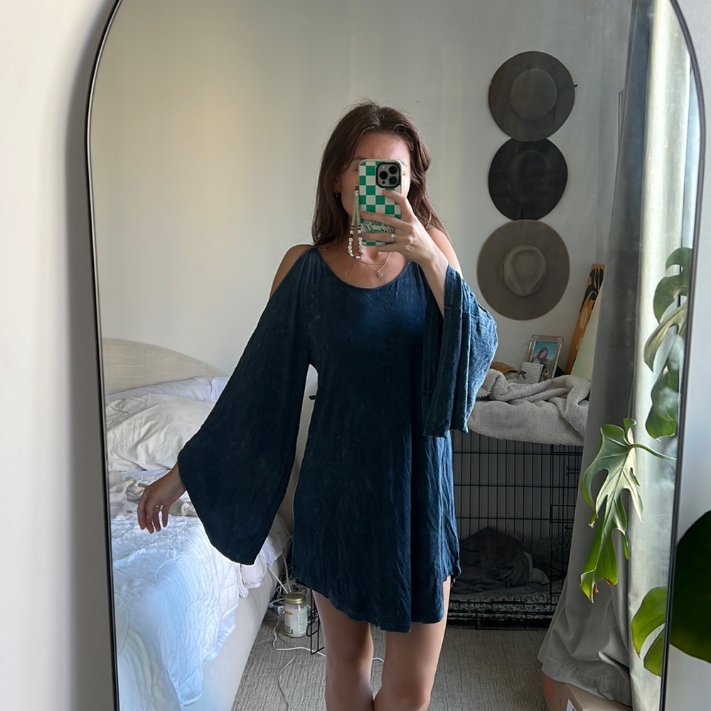 Blue acid wash dress